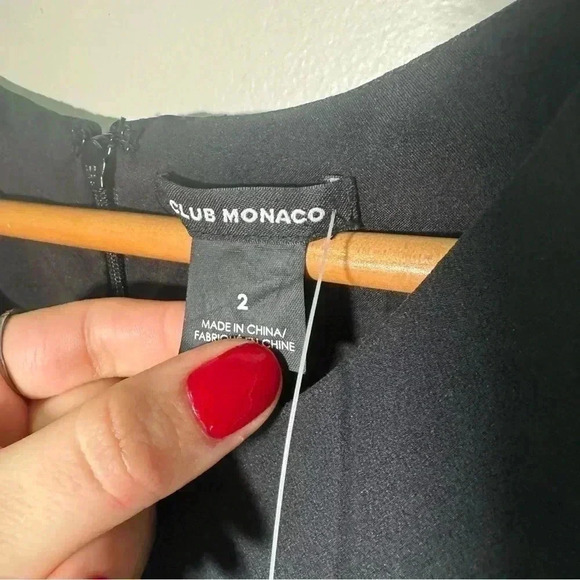 NWT Club Monaco Black/White Colorblock Dress 100% Silk Size 2 - Picture 6 of 8